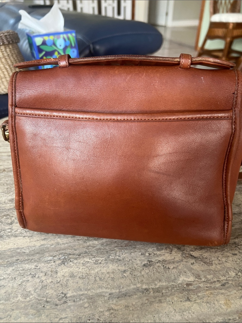 Coach Brown Leather Turnlock Crossbody Bag - Picture 3 of 10